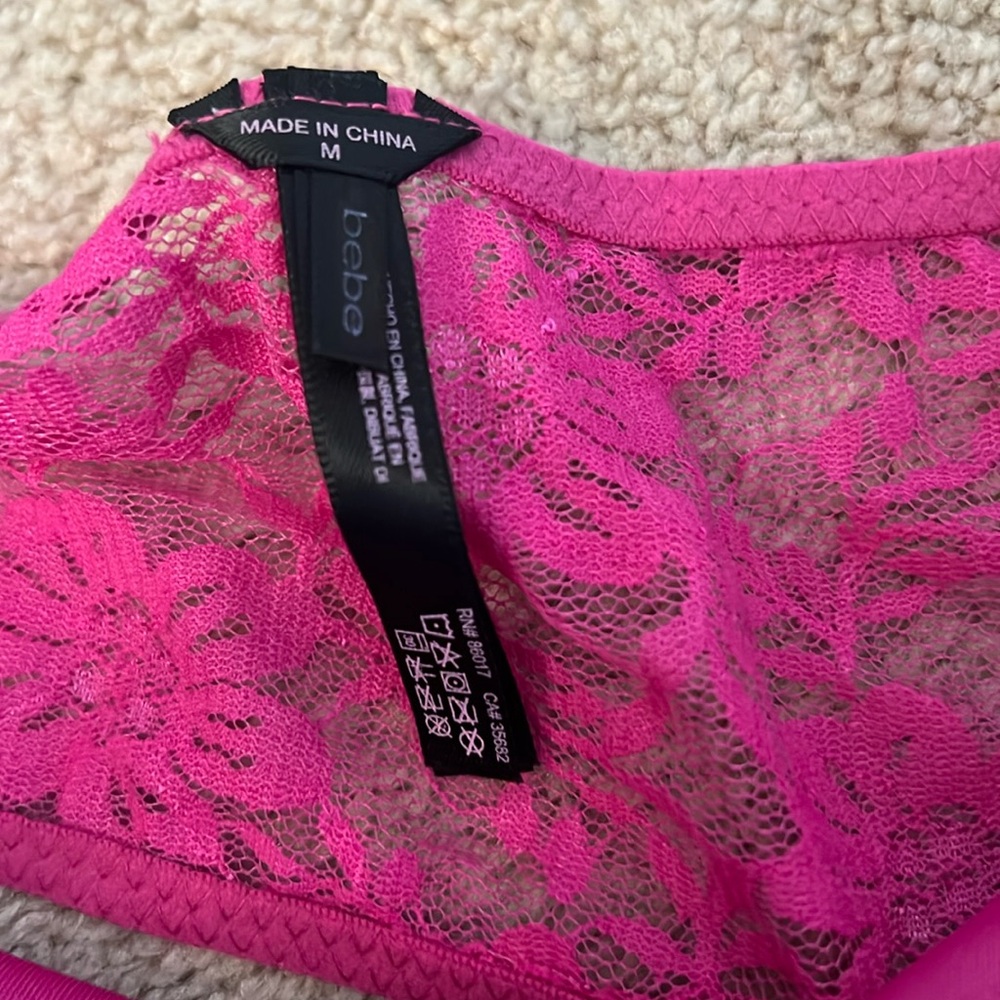 Bebe Lace Bandeau In Pink NEW without Tags - Picture 4 of 4